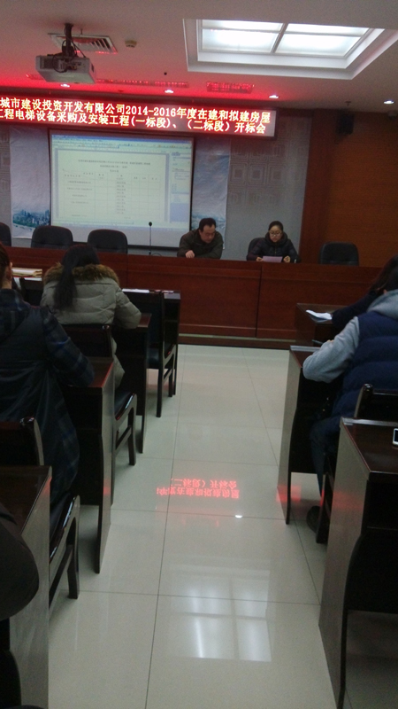 宜昌市城市建设投资开发有限公司2014-2016年度在建和拟建房屋建筑工程电梯设备采购及安装工程(一、二标段)开标会